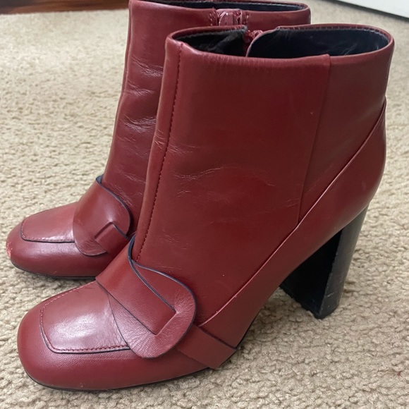 Tory Burch Shoes - Tory Burch Red Cherry Burgundy Bond Ankle Boots